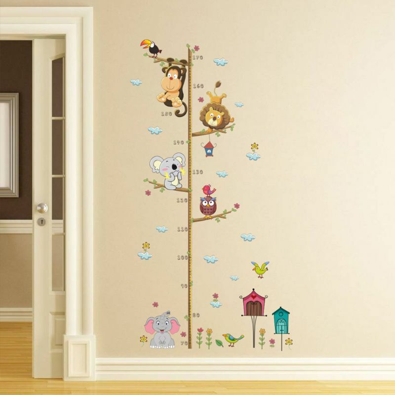 Fashion Cartoon Height Measurement Sticker Children's Room Wall Decoration Growth Chart Decal Wall Stickers