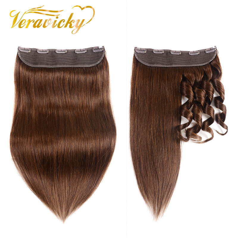 18 to 26 inches 150G 200G Clip In One Piece Tic Tac 5 clips 100% Real Natural Human Hair Clip in Extensions Brazilian Clip Hair