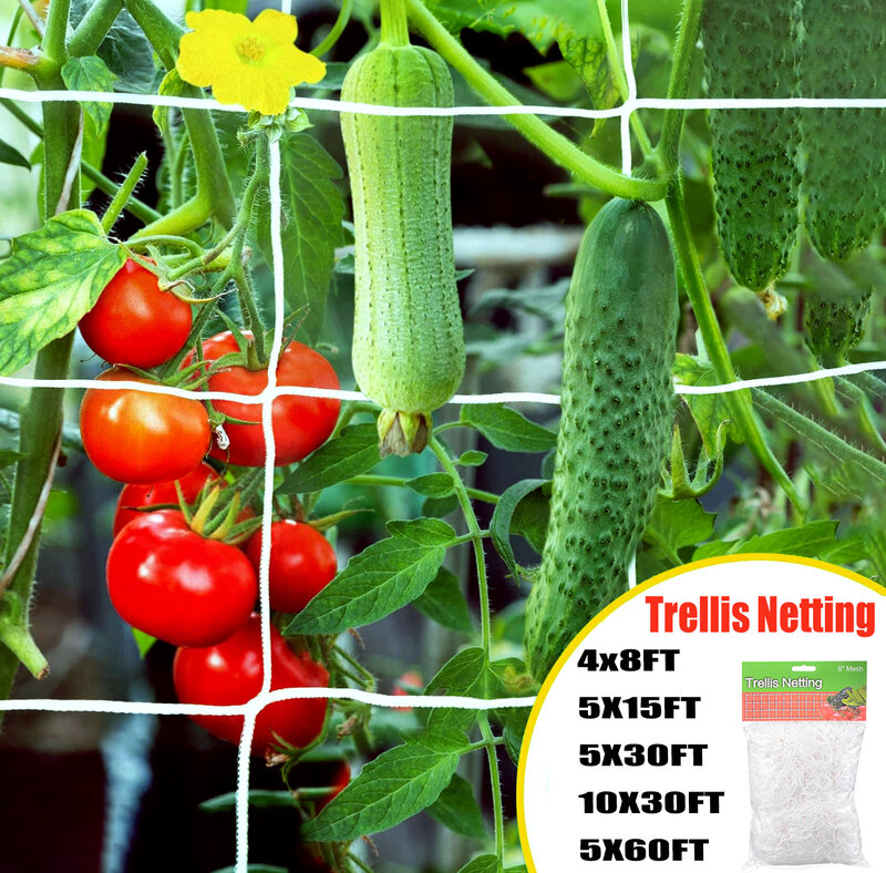 Сетка для подъема растений, прочная белая сетка из полиэстера для огурцов, томатов, садовых аксессуаров