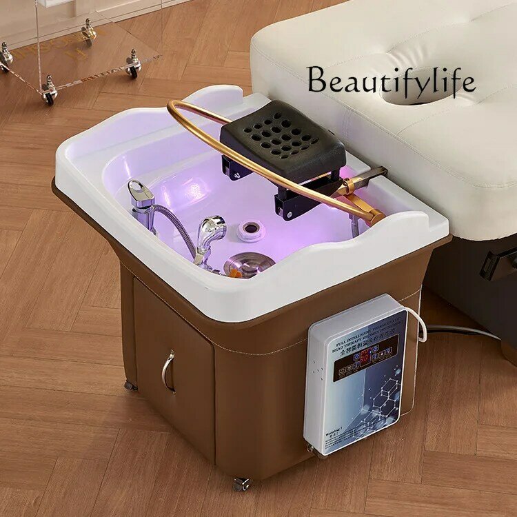 Beauty Salon Special Head Therapy Shampoo Chair Movable Head Massager with Fumigation Water Circulation Shampoo Machine