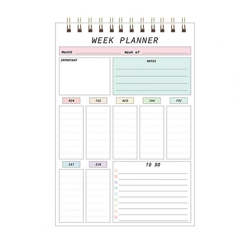 Notebook English Weekly Planner Notepad With Goal Setting Daily Schedule Notebook To Do List School Office Supplies