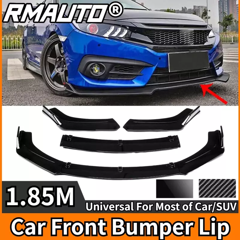 185CM Universal Front Bumper Lip Carbon Fiber Bumper Spoiler Diffuser Splitter For BMW For Benz For Toyota For Honda Body Kit