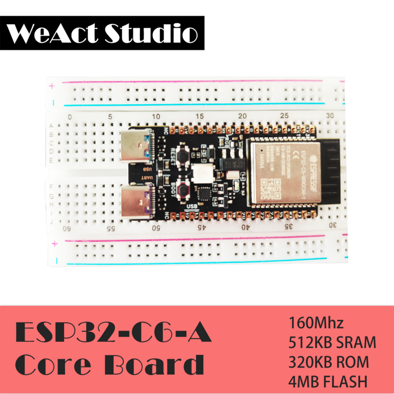 WeAct ESP32-C6 papan pengembangan ESP32C6 papan sistem Minimum ESP32 papan inti RISC-V Espressif IoT WiFi6 Bluetooth Zigbee