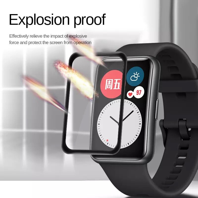 Verre souple de protection pour Huawei Watch Fit 2 Smartwatch, protecteur d'écran complet, film pour Huawei Bnad 6, 7, Honor Band 6, sangle de couverture