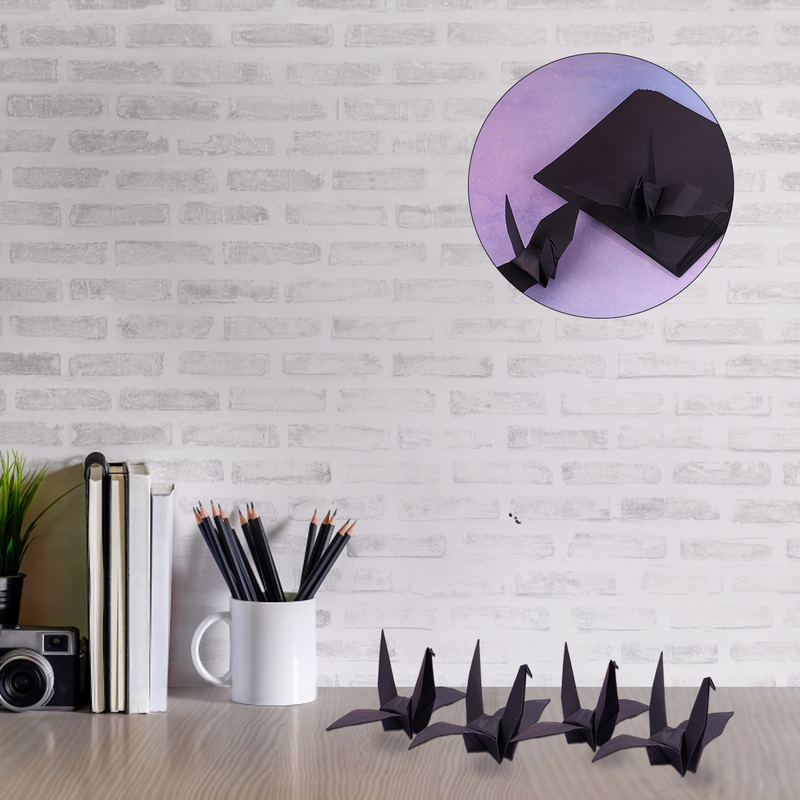 100 stücke schwarzes Origami-Papier quadratisches Faltpapier DIY-Bastel papier für Papierkran-Papiers chnitte