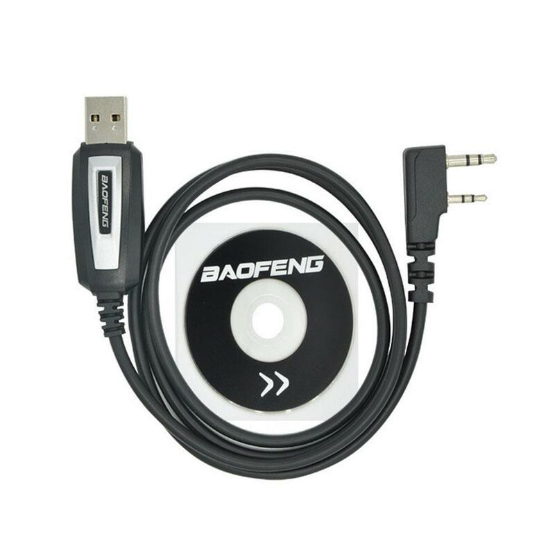 Untuk Baofeng UV5R/888s UV-3R + kabel pemrograman k-head kabel Data USB Drive CD portabel kabel frekuensi tulis Walkie-talkie