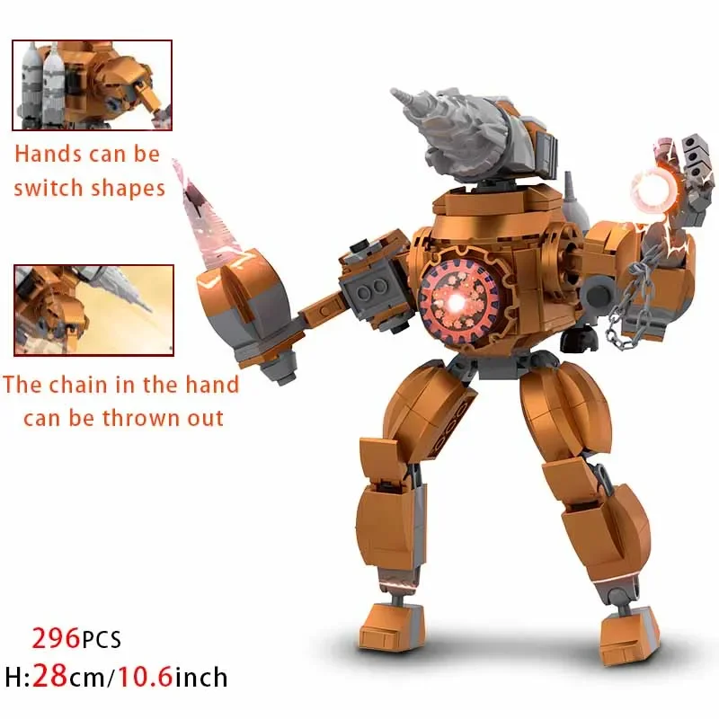 Titan Drill Man Building Blocks para Crianças, Skibidi, The Audio Man e Câmera, DIY Bricks Toy, presente de aniversário