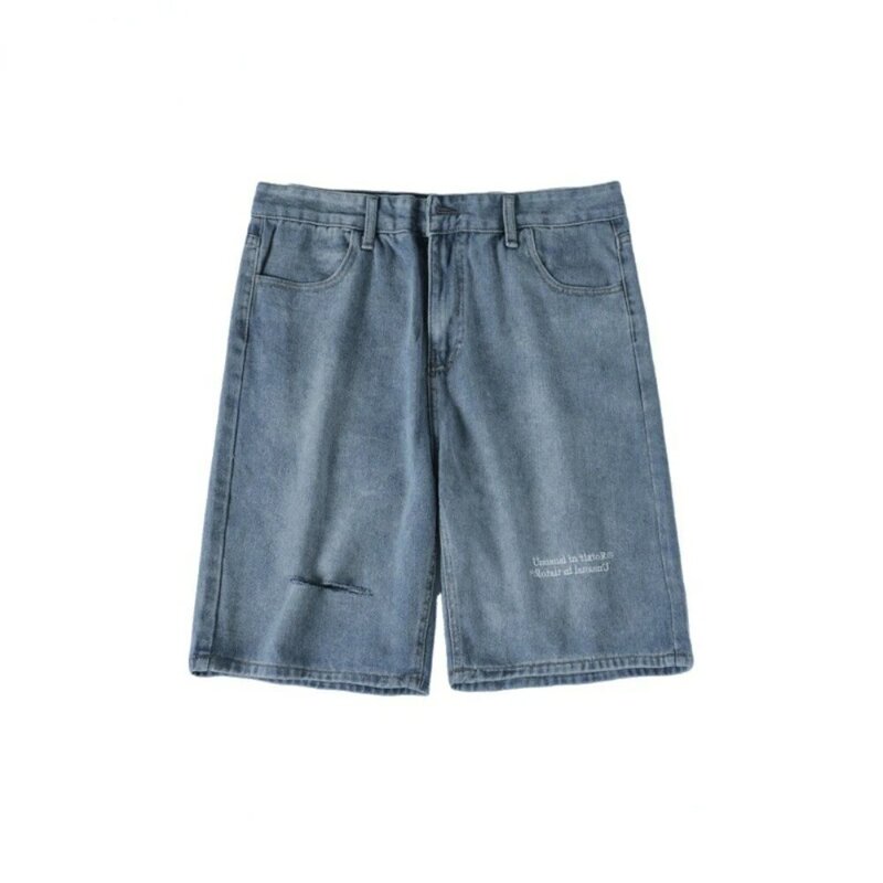 Pantalones cortos informales para hombre, Vaqueros rasgados, ajustados, rasgados, a la moda, novedad
