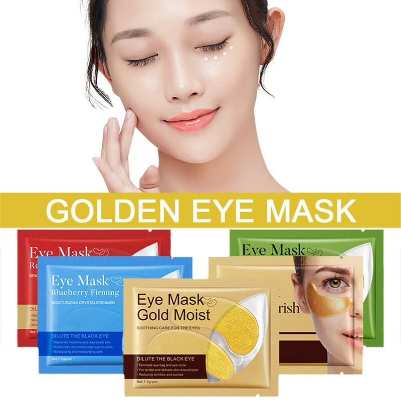 Maschera per gli occhi dorata maschera per gli occhi idratante rimuovi gli adesivi per le occhiaie cuscinetti per la pelle borsa per la cura dell'età occhi in Gel Anti X7V7