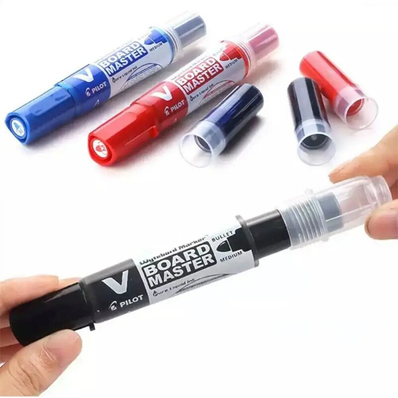Rotulador de pizarra blanca borrable, bolígrafo de bala mediana de 2,3mm, tinta líquida recargable de gran capacidad, suministros de pintura para profesores
