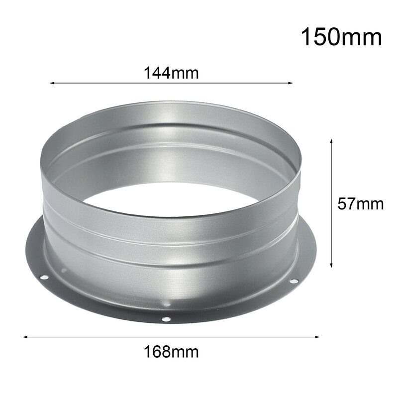 Adapter Flange Connection Flange Flange Adapter Galvanized Gray Metal Wall 100mm 120mm 150mm 1pcs 200mm None None