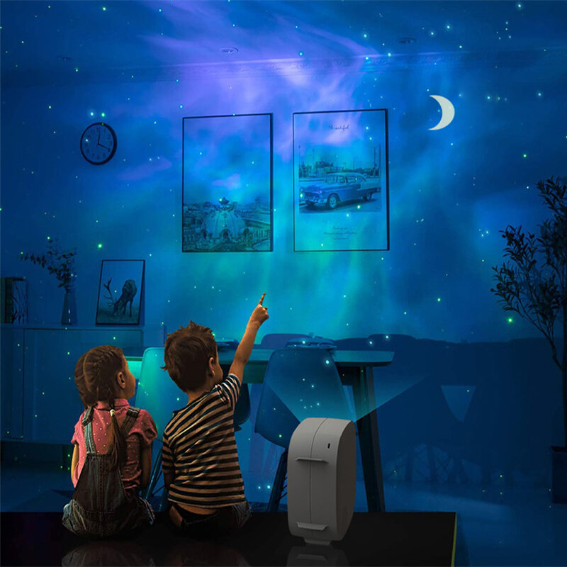 Starry โปรเจคเตอร์ Galaxy เนบิวลาโปรเจคเตอร์ Night Light พร้อมรีโมทคอนโทรล Bluetooth เพลงการเล่นเลเซอร์โปรเจคเต...