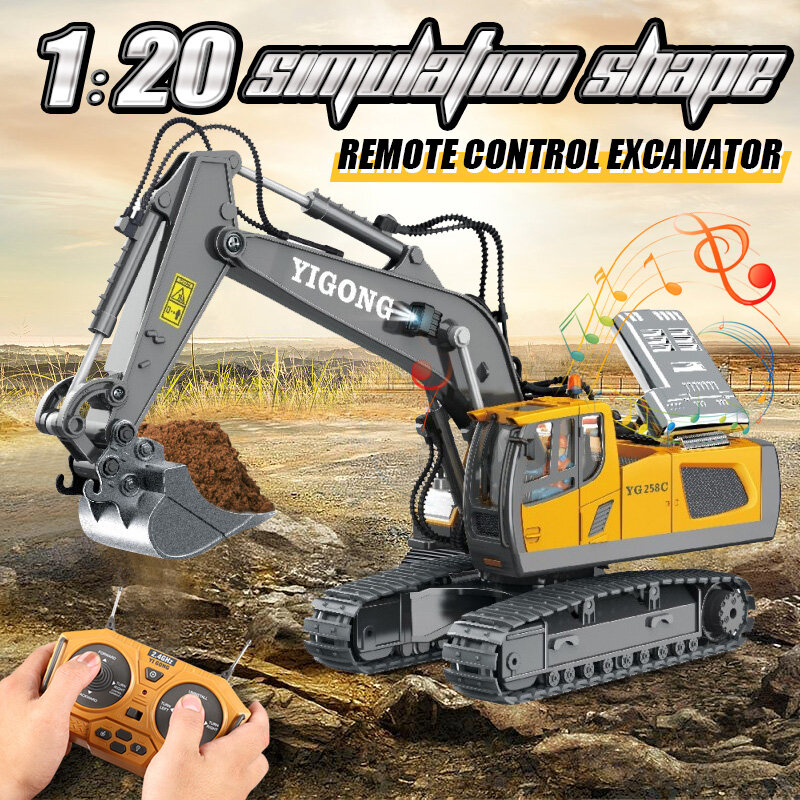 Remote Control Excavator Bulldozer Dump Truck Rc Car Toys Electric Engineering 2.4g High-Tech Vehicle Model Toys For Kids Gifts