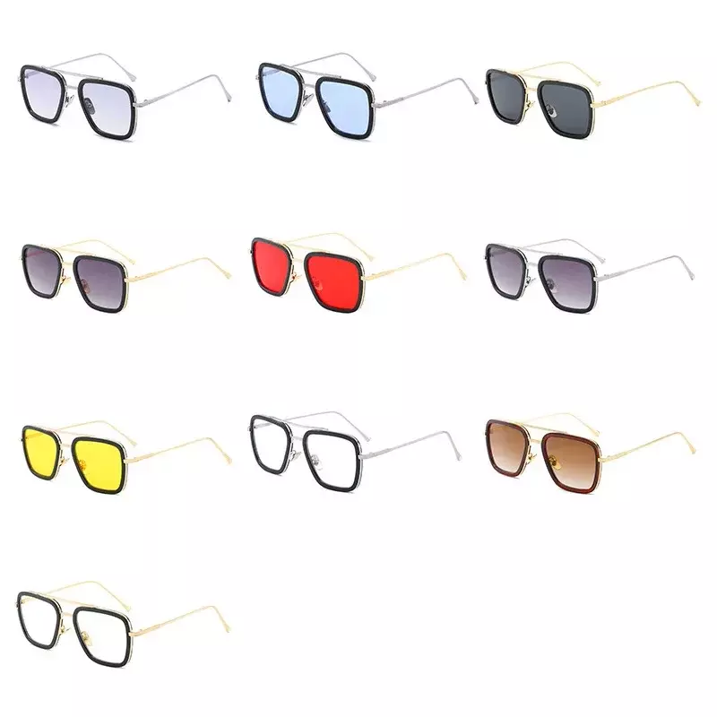 نظارات شمسية من توني ستارك آيرون مان ، نظارات شمسية فاخرة من ستيمبانك ، نظارات معدنية عتيقة ، نظارات بخار ، UV400 ، ذكور