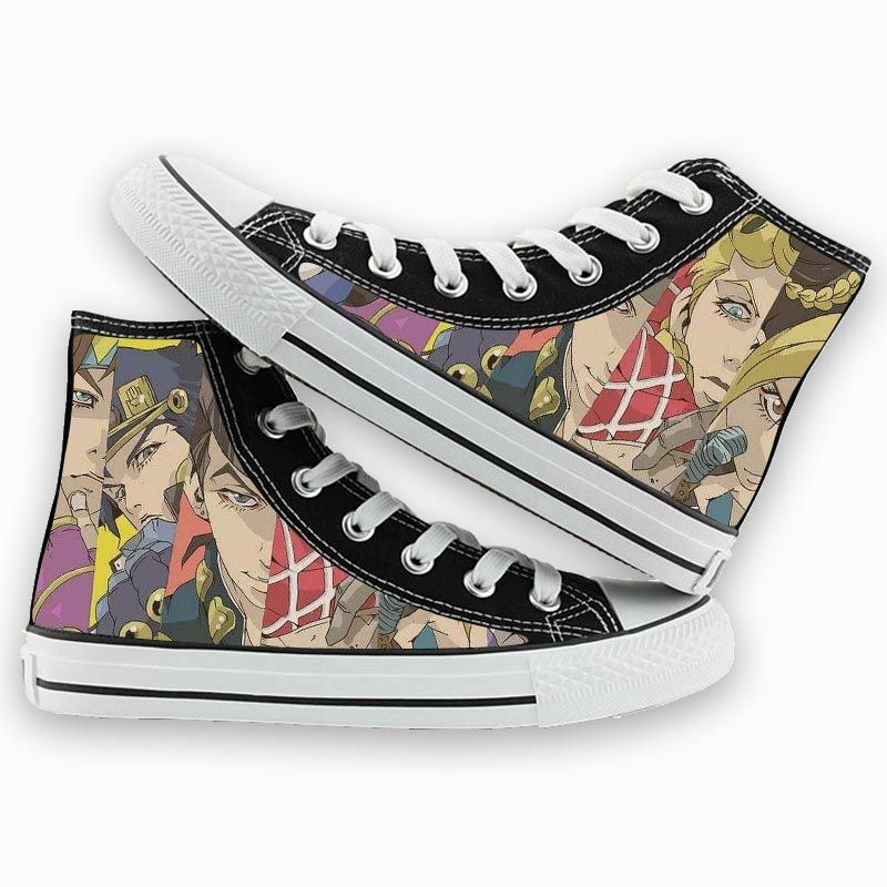 JoJo's Bizarre Adventure Canvas Shoes Anime Sneakers Casual Cosplay Costume High Top Kawaii Shoes Y2k JOJO Accessories