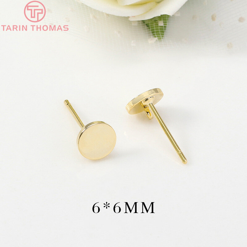 (2447)6PCS 24K Gold Color Plated Brass Shaped Stud Earrings for Jewerly Making Diy Jewelry Findings Accessories wholesale