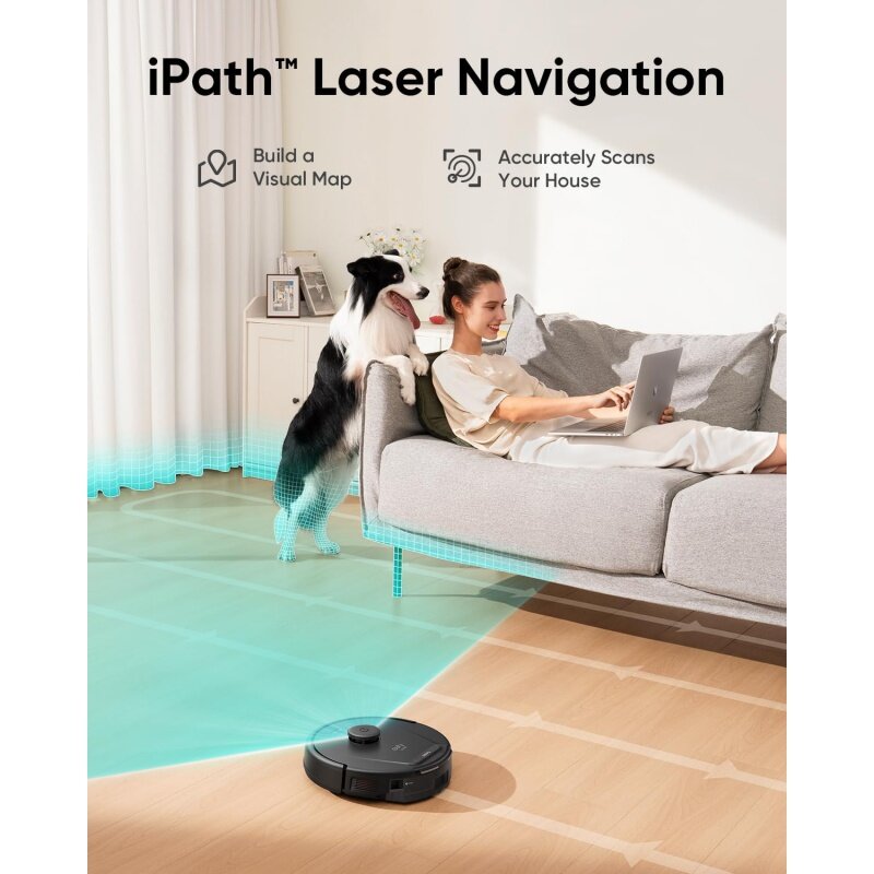 eufy L60 Robot Vacuum, Ultra Strong 5,000 Pa Suction, iPath Laser Navigation, for Deep Floor Cleaning, Ideal for Hair, Hard Floo