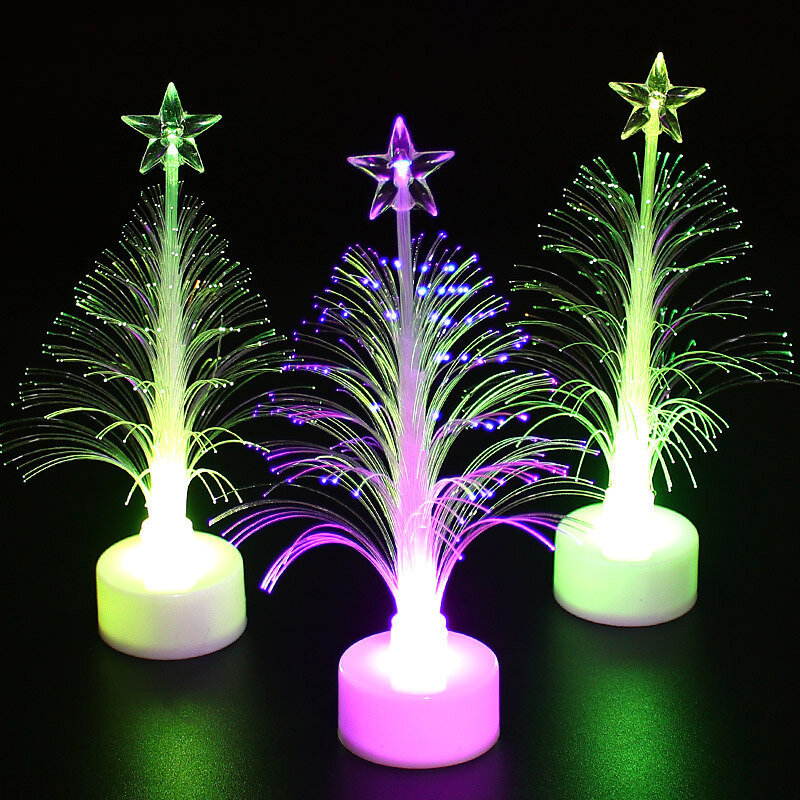 الملونة الألياف البصرية شجرة عيد الميلاد LED مصباح ، ضوء متغير اللون ، زينة حفلات للمنزل ، هدية السنة الجديدة