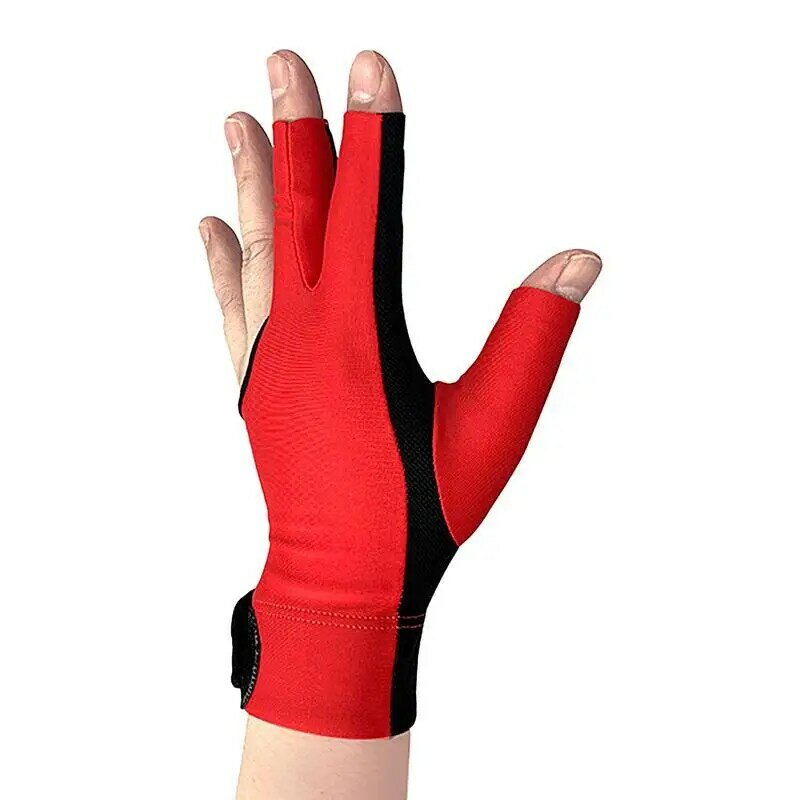 Guantes de billar con diseño de 3 dedos, manoplas de taco de billar izquierdo para un agarre mejorado, accesorios de billar para hombres