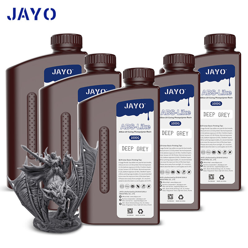 JAYO 5KG Standard plus / Toughness / PA Like/ ABS Like Photopolymer Resin for LCD 3D Printing Material Quick Curing Resin Liquid