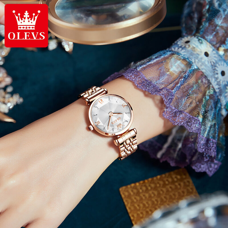 Minimalist Elegant Stainless Steel Women Bracelet Watch Gift Set Top Brand Luxury Rhinestone Waterproof Ladies Quartz Wristwatch