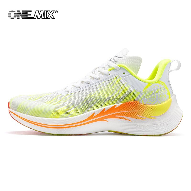 ONEMIX sepatu lari cepat kering pria, sneaker dukungan peredam kejut maraton cepat kering desain ringan musim panas musim gugur