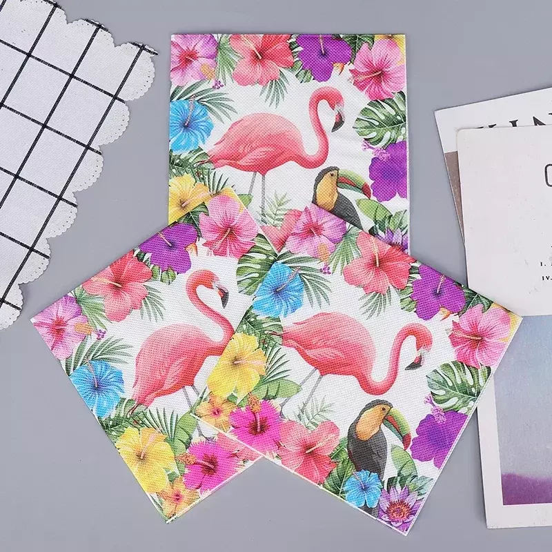 20pcs/pac 2-Ply New Restaurant Colorful Printing Paper Napkins Household Dining Table Mouth Cloth 33*33cm Facial Tissue Flamingo