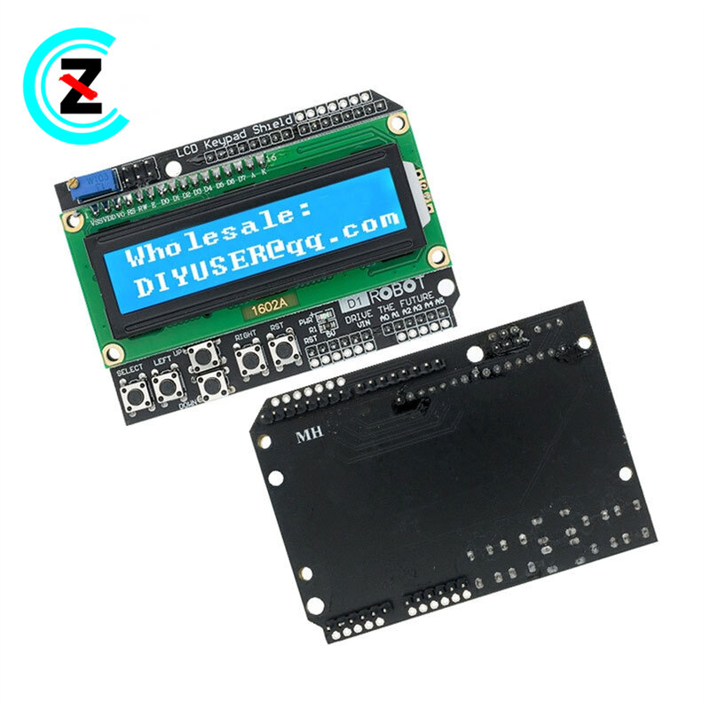 حرف LCD المدخلات والمخرجات توسيع لوحة المفاتيح الدرع ، LCD1602