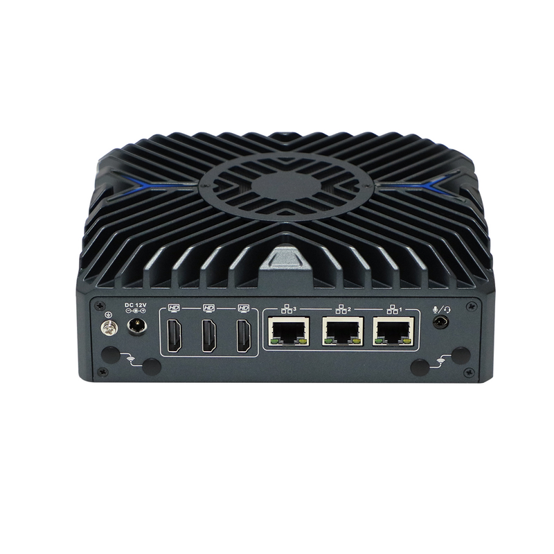 HUNSN Micro Firewall Appliance, RX16, PC Mini, VPN, PC Router, AES-NI, 3 x 2.5GbE I225-V B3, 3 x HDMI, 2 x COM, Slot SIM, TPM2.0