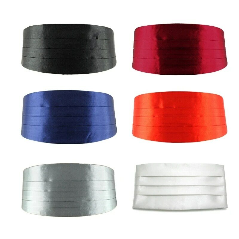 652F Elegant Gentlemen Cummerbund Add Touch of Class and Refinement to Your Suit for Wedding Party and Award Ceremonies