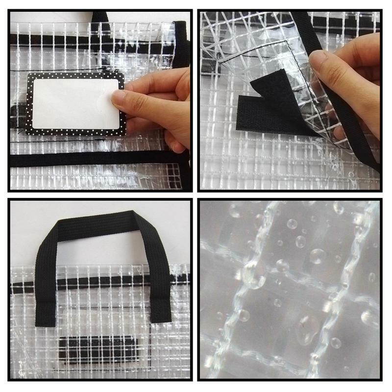 Mesh Zipper Pouch Transparent Student Document Bag With Handle Children's Handbag Tutoring Book Bag Zip Folders Multipurpose For