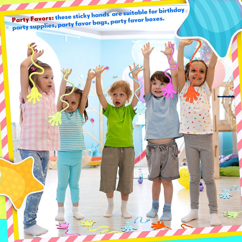Mainan tangan lengket lucu anak-anak 100-1 buah mainan telapak tangan elastis lengket Squishy Slap Palm mainan anak hadiah baru perlengkapan pesta ulang tahun
