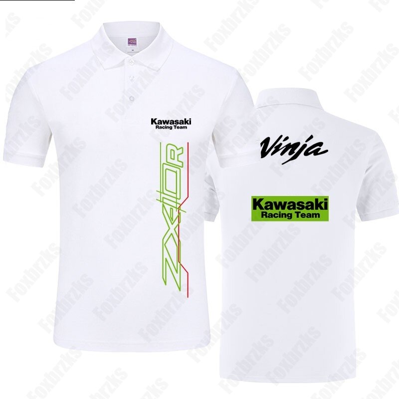 New Summer Japan Kawasaki Men Printed Short Sleeve Polo Shirt Motorcycle Racing Suit KID/Adult Quick-Drying Gym Training Top