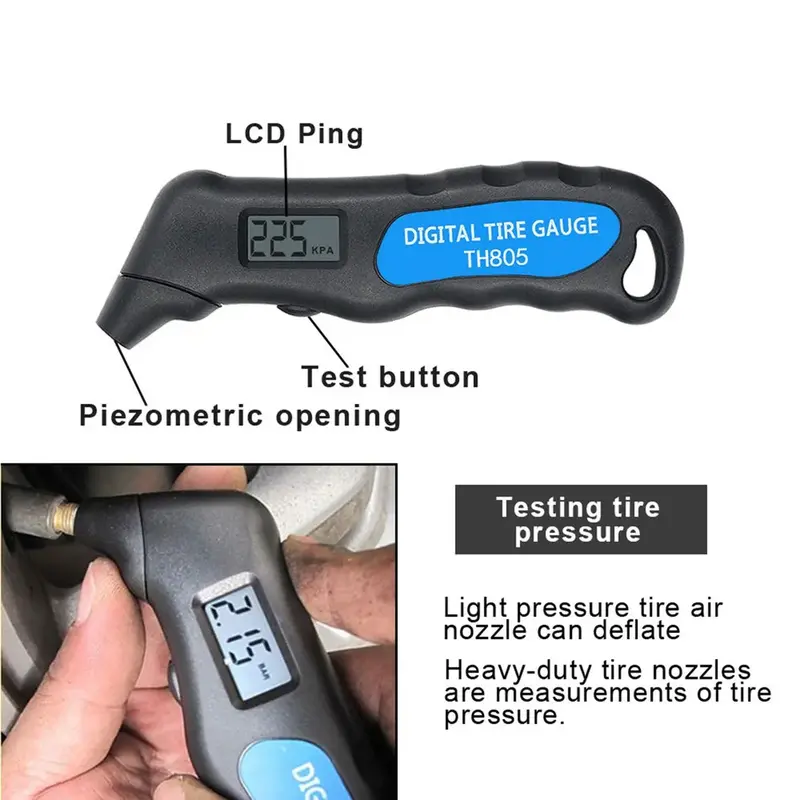 TG105 سيارة رقمية قياس ضغط الهواء في الإطارات ، عداد الإطارات ، شاشة LCD ، مقياس الضغط ، مقاييس ، اختبار للسيارة ، شاحنة ، دراجة نارية ، دراجة