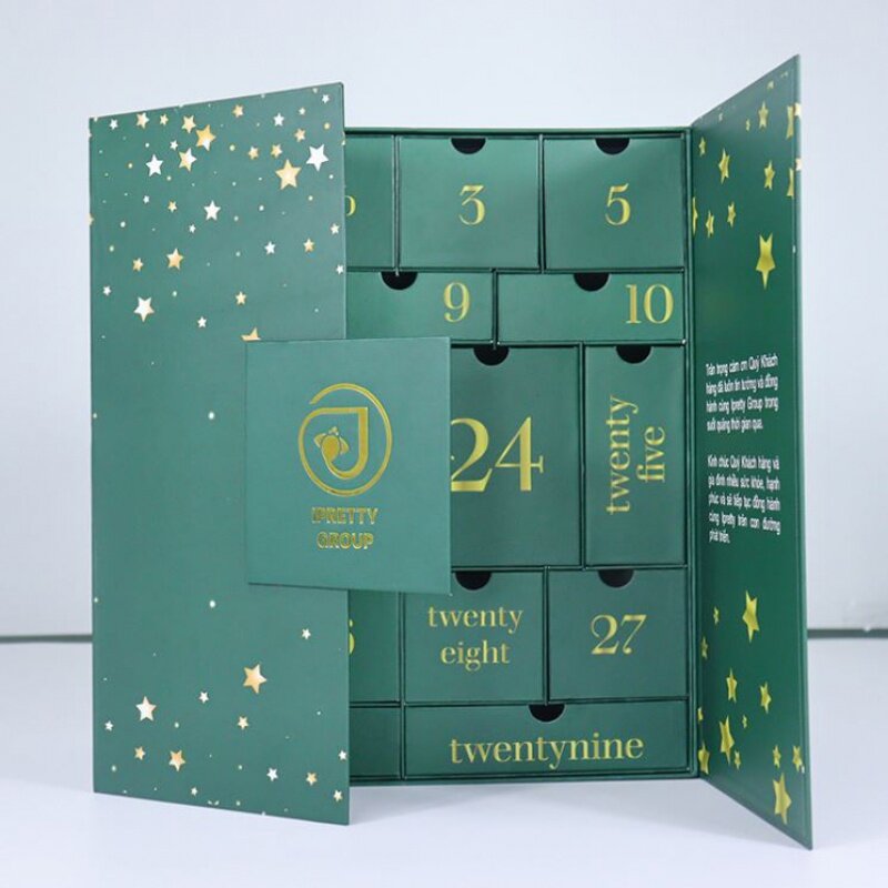 Коробка с календарем и календарём на заказ, заводская цена, 24 дня