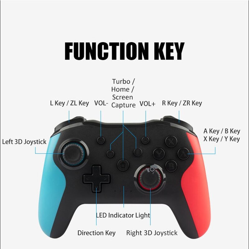 YLW NS009 Bluetooth Game Controller Draadloze Gamepad Voor Nintendo Switch Console PS3 PC Windows 7 10 Dual Trilling Joystick