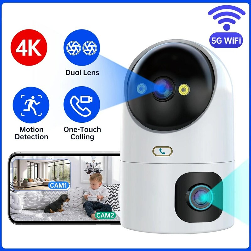 JOOAN 4K PTZ Câmera IP 10X Zoom Dual Lens Auto Rastreamento WiFi Câmera CCTV Cor Noite Home Monitor Do Bebê Vigilância por Vídeo