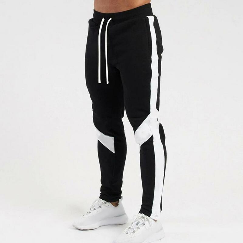 Casual Trouser Men's Fashionable Sports Drawstring Trousers with Pockets Fast Dry Full Length Pants for Spring Autumn Elastic
