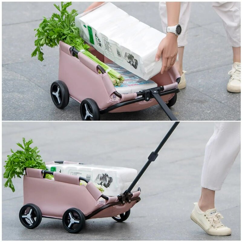 Plaid Red 4 Wheel Folding Dog Cart Pet Stroller for Small Dog Cat, Travel Stroller