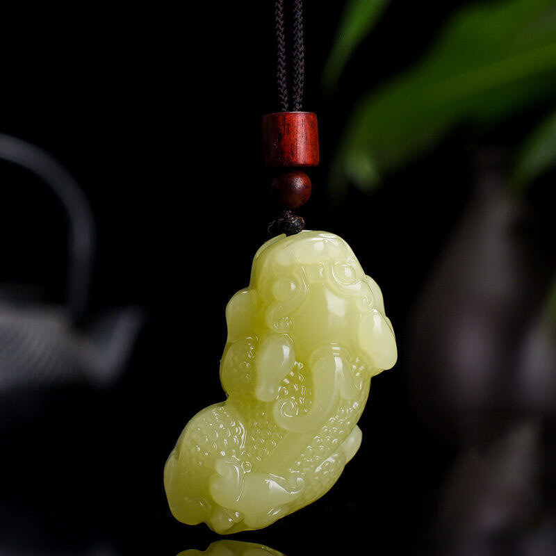 Huangkou Pixiu pingente para homens e mulheres, material elegante, pingente de jade versátil