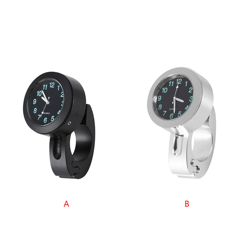 Handlebar Mount Watch Aluminum Alloy Fashionable Shockproof Watch Style Design Good Fixation Handlebar Glow Clock Type 1