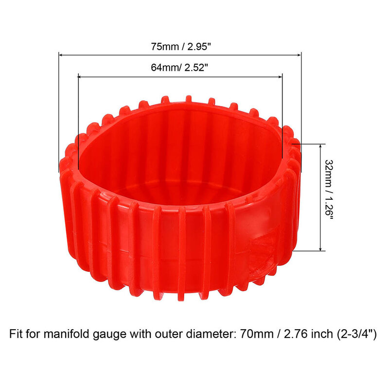 Cubierta de goma para manómetro de piezas, cubiertas protectoras para manómetro de 70mm, para medidores de 64mm x 75mm, HVAC, 2 uds.