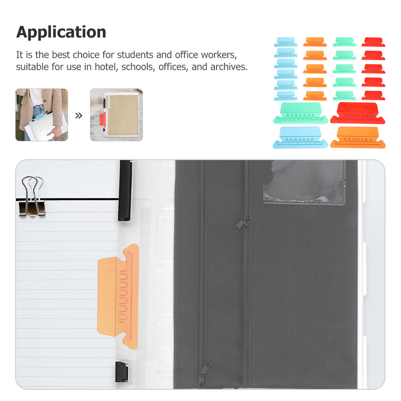 40 Pcs Folder Tabs Color Hanging Clip File Folder Tabs and Inserts File Folders For Filing Cabinet Colorful for