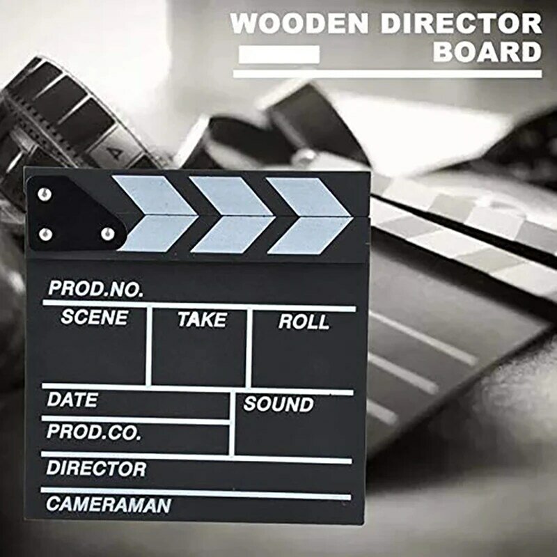 Director Video TV Movie Film Board Wooden 20 x 20 cm Professional Fashion Portable