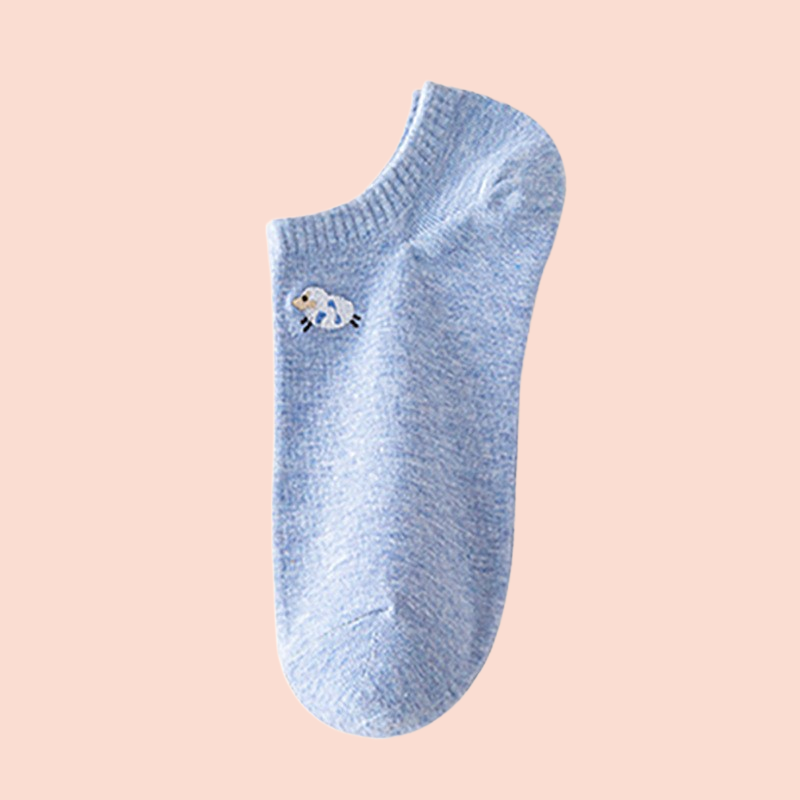 Calcetines finos de corte bajo para mujer, medias cortas de boca baja, con suela de algodón, color azul, para verano y otoño, 5/10 pares