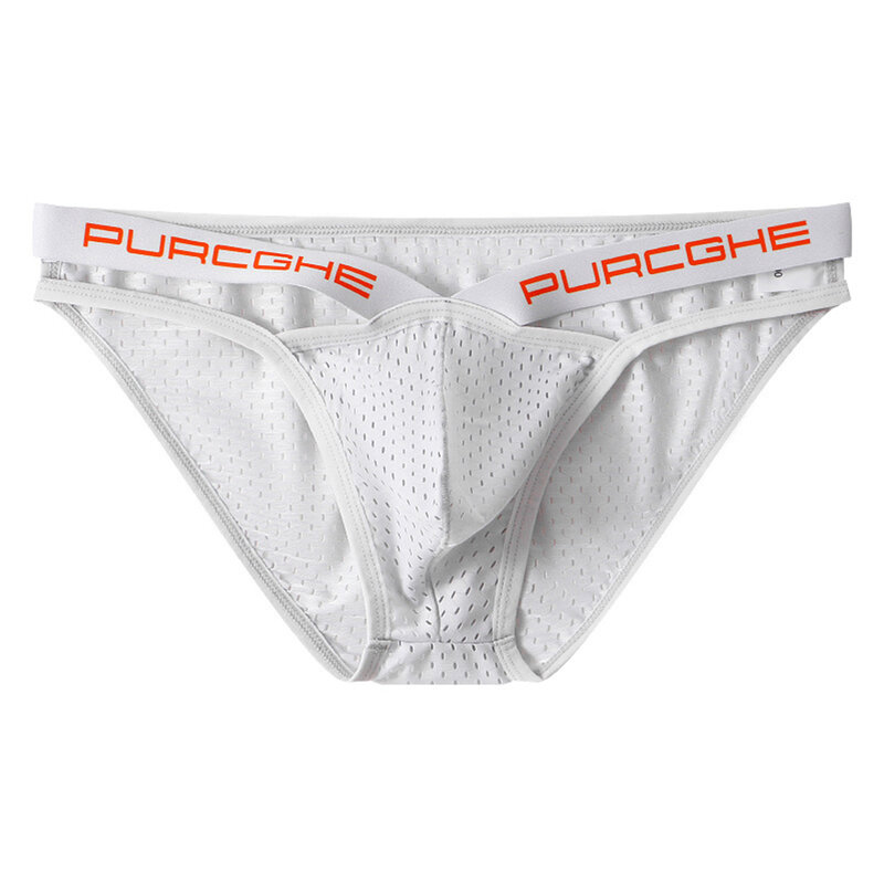 Sexy Mens Convex Pouch Underpants Ice Silk Briefs Breathable Underwear Low Waist Comfortable Pouch Underwear Panties Lingerie