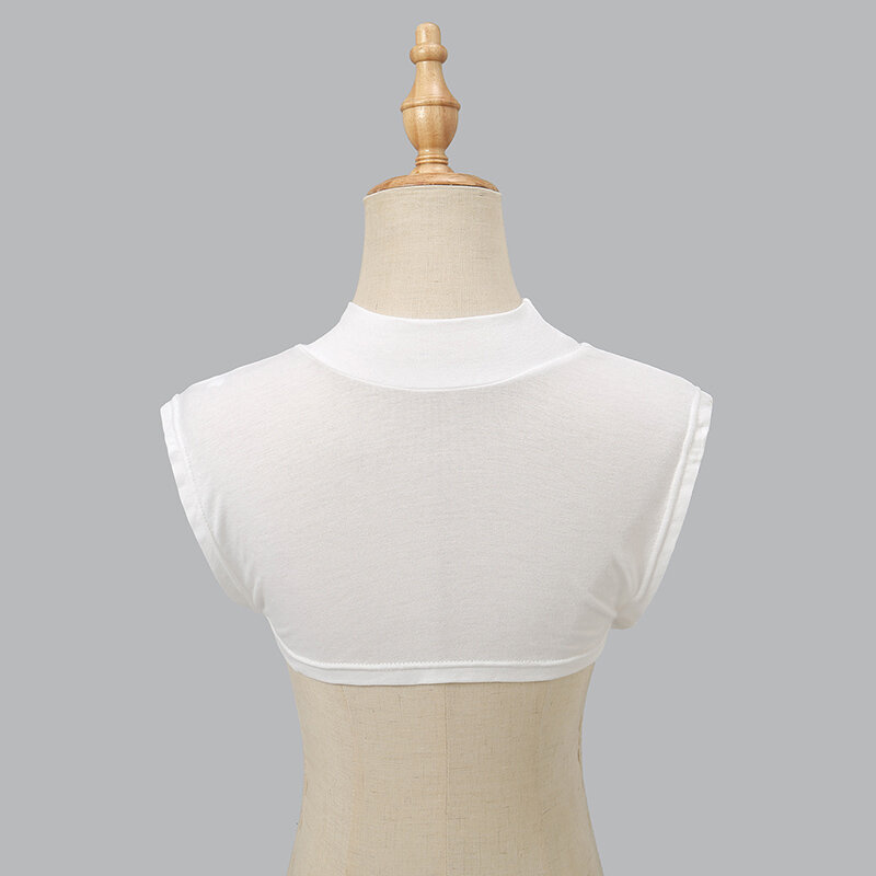Dickey-Collar falso Simple para mujer, medio cuello de Modal, cuello alto de Color sólido, cubierta de cuello alto desmontable, moda