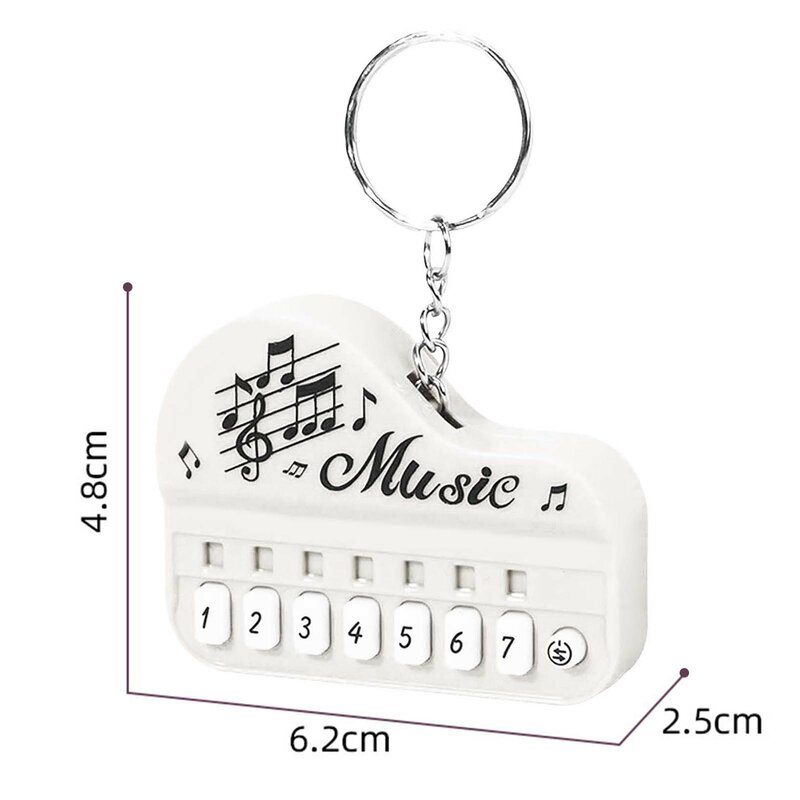 Mini llavero de Piano Electrónico con luz, teclado de Piano Electrónico multifuncional, juguete para llave, mochila, decoración colgante