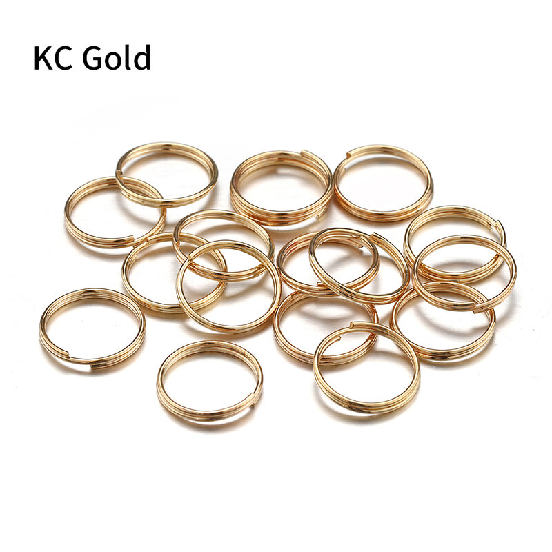 200 buah cincin kunci lompat terbuka cincin terpisah lingkaran ganda gantungan kunci cincin konektor untuk gantungan kunci pembuatan perhiasan grosir