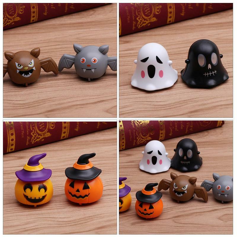 1pc Halloween Pull Back Cars Mini Ghost Pumpkin Bat Skeleton Friction Powered Car Toys Interesting Festival Gift for Toddlers
